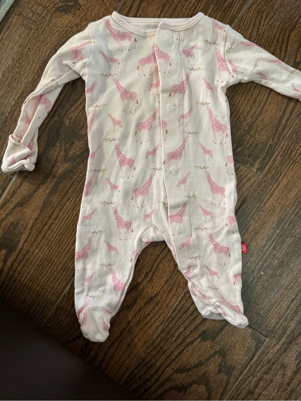 Magnetic Me Pink Giraffe Print Footed One-Piece